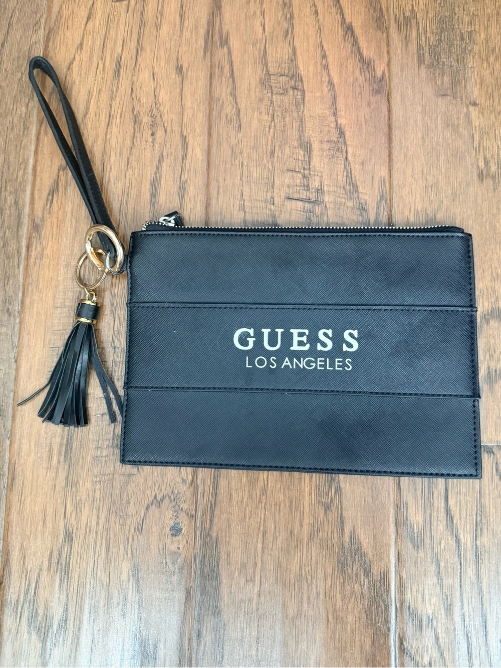 GUESS Black Los Angeles Wristlet with Tassel